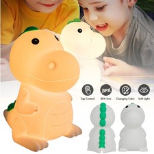 LED Dinosaur Night Light Cartoon Silicone Bedroom Lamp for Children Kid Baby Gif