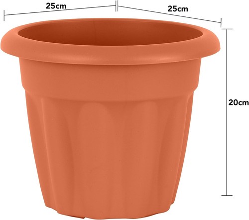 Round plastic flower pots - flower,