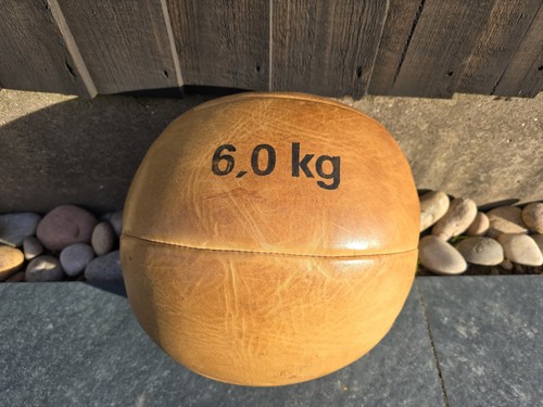 Vintage leather medicine ball - leather,