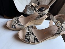 Summer Wedge Sandal UK 7 F&F Sensitive Sole. Worn Once. Shake Skin Pattern. VGC.