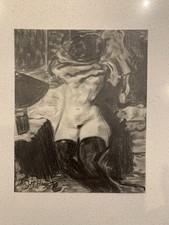 Original Charcoal & Pencil Drawing Signed. Ready to Frame. Female Nude.