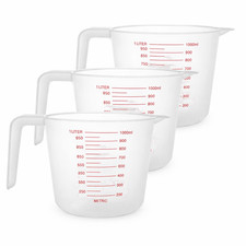 3pk 1 Litre Plastic Clear