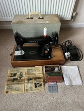 Singer 99K Vintage Sewing Machine w/ Case & Accessories – Working, Needs Oiling