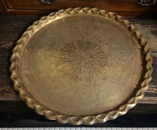 Large vintage brass - large, charger