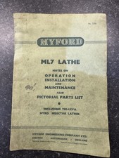 MYFORD ML7 LATHE ORIG 1963