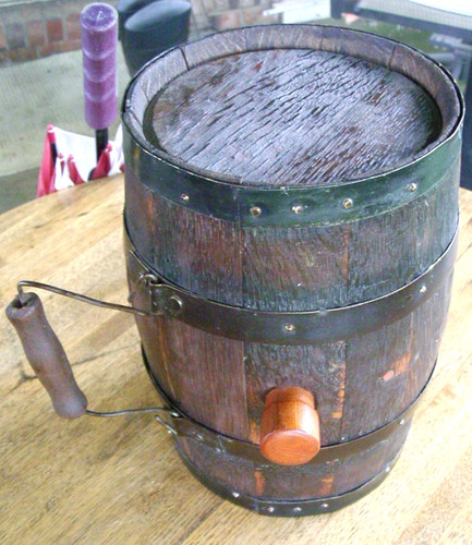Antique wooden keg w - antique,