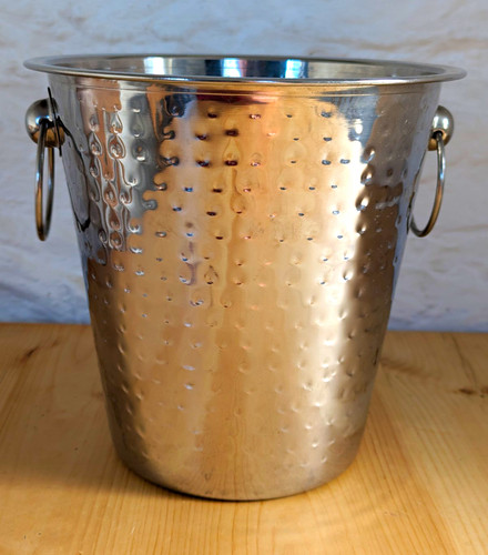 Vintage ice bucket hammered - bucket,