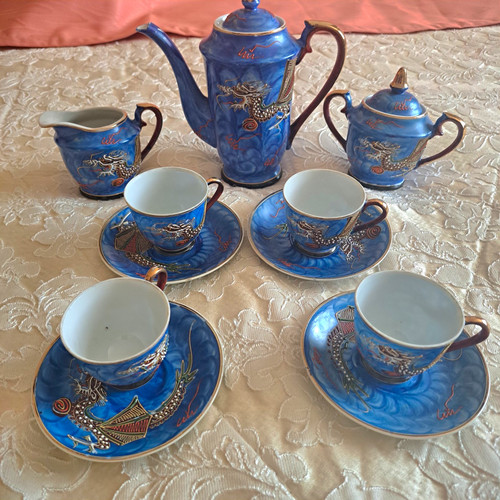 Antique japanese blue dragon - antique,
