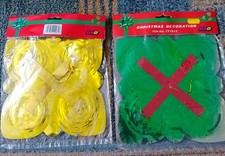 2 Large Foil Christmas Garlands Hanging Decorations Opened Never Used