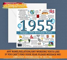 Personalised 70th Birthday Card Male 1955 Year Birth Dad Husband Grandad Brother