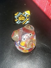 Small Glass Elephant Ornament with Flowers Inside The Glass Paperweight