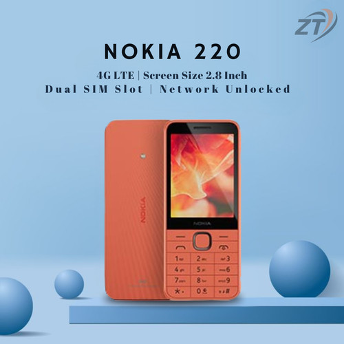Nokia 220 peach all new - peach, all-new