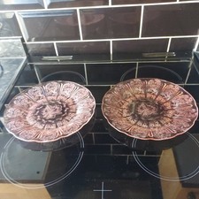 Vintage Pink Depression Glass Cherry Blossom plates 23cm
