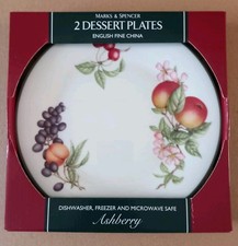 NEW / BOXED M & S Ashberry  2 Dessert Plates  Fine China Marks & Spencer 