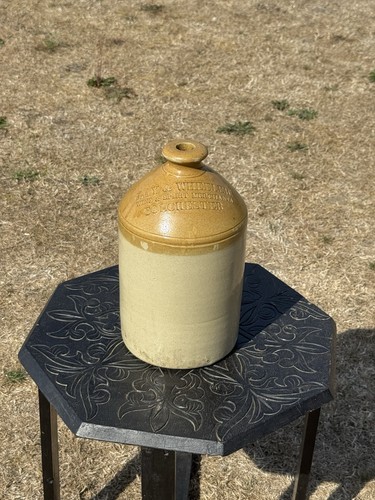 Vintage stoneware flagon jug - stoneware,