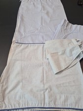 Nautical style Next blackout used curtains 44x54 in pale blue + tiebacks