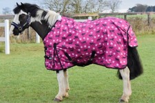 'Horse & snowflakes' Lightweight Pony Turnout Rug no fil/0grm 3'6-5'3ft