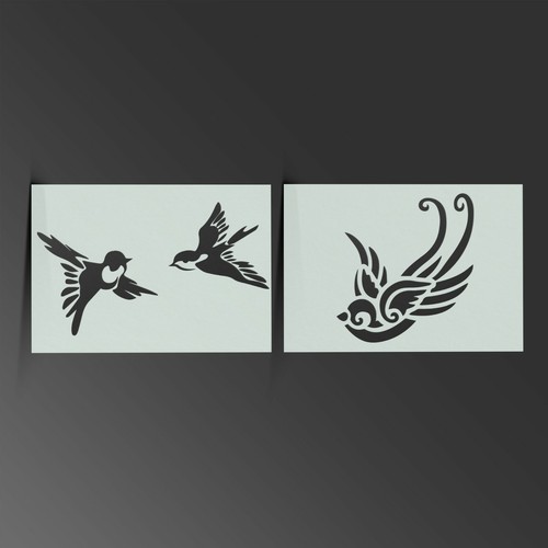 Swallow stencil shabby chic - shabby,