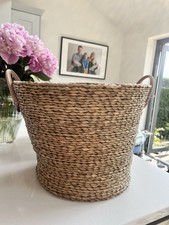 Large Wicker Basket Laundry Room Storage Vintage Decor Ideas