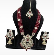 New Indian Bollywood Pakistani Rani Haar Tikka And Juhmka Earring Kundan Polki 