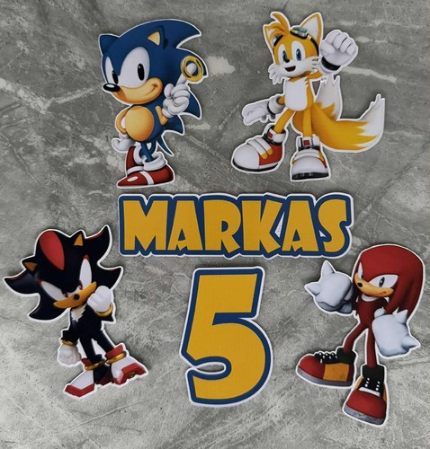 Sonic cake topper - topper, card