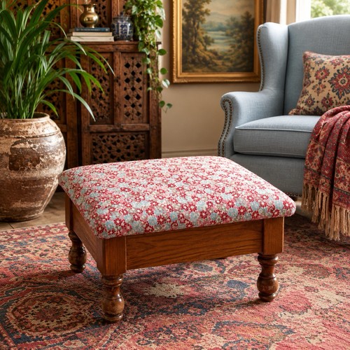 Vintage storage footstool - vintage,