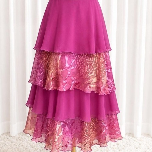Y2k pink tiered - y2k, maxi