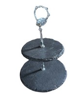 Black Slate 2 Tier Afternoon