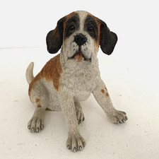 Vintage St  Bernard Figurine, Brown Black White Dog Ornament, Sherratt Simpson