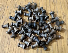 (GRADE_B) 100 x  Dark Brown Wooden Push Pins Thumb Tacks New, but uneven colour