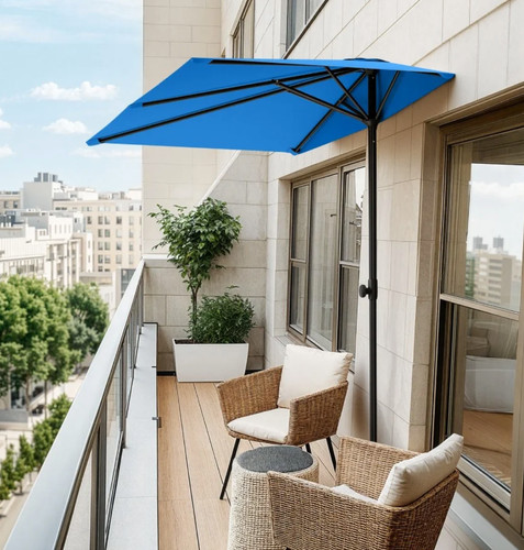 5x1 half parasol with - 2.5x1.3m,