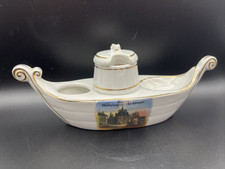 Vintage Souvenir Ware Bone China Boat/Gondola Cruet Set-ANTWERP-AF