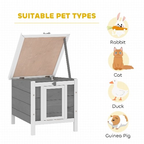 Pawhut outdoor wooden rabbit - outdoor,