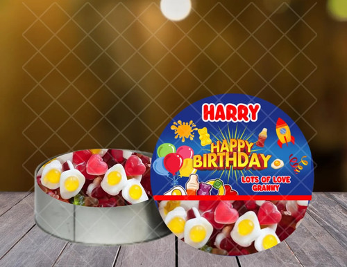 Personalised haribo metal tin - metal,