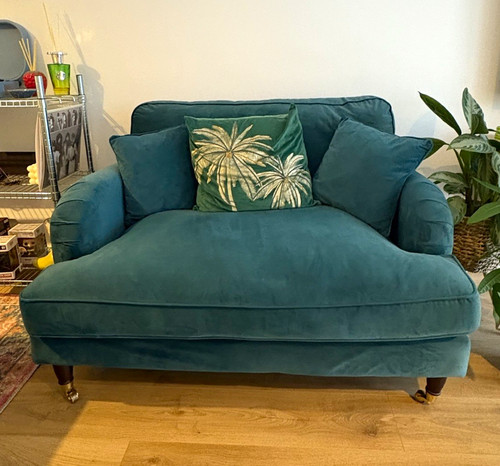 Teal chaise longue upholstered - teal,