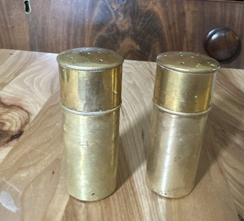 Vintage brass metal tin - vintage, talcum