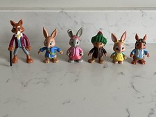Peter Rabbit Posable Figures x6 - Mr Tod Peter Benjamin Cottontail Lily Squirrel