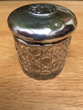 Solid Silver Topped Cut Glass