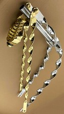 26" VINTAGE LOWRIDER DROP-DOWN CHROME FLAT TWISTED SPRING FORK WITH GOLD PARTS.
