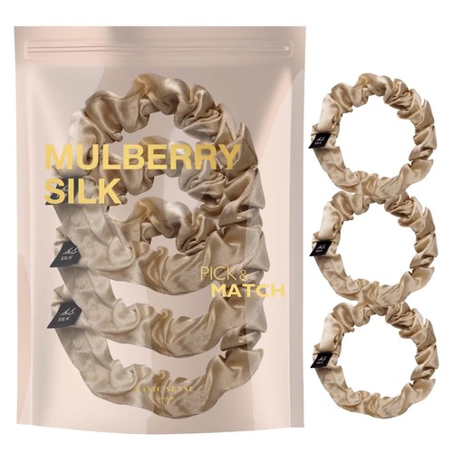 Mulberry silk hair scrunchies - mulberry,