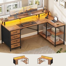 L Shaped Desk with 4 Drawers