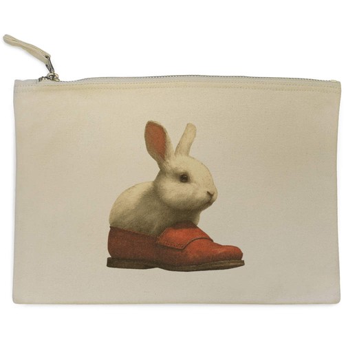 White bunny red shoe - in, shoe'
