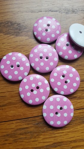 Pink white spot big 25mm - 10,