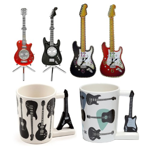 Guitar themed desk clocks - guitar-themed,