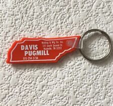 Vintage Keychain DAVIS PUGMILL WELDING MFG. CO. Key Ring TENNESSEE Shape Fob USA