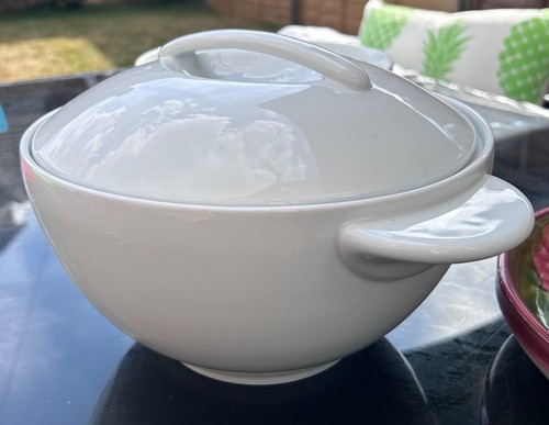 Denby white large lidded - large,