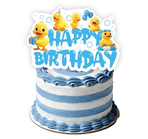 Yellow duck cake - duck, topper
