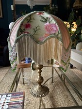 Glinda - 14” Handmade Beaded Silk Art Nouveau Lampshade - Satin, Lace. Chiffon