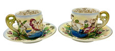 Vintage S.G.K. Demitasse Tea Cup & Saucer Made in Occ. Japan Nymph Cherub Pair