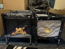 Bundle of 2 Doll Travel Cots / Playpens – Winnie the Pooh & Teddy Bear Designs